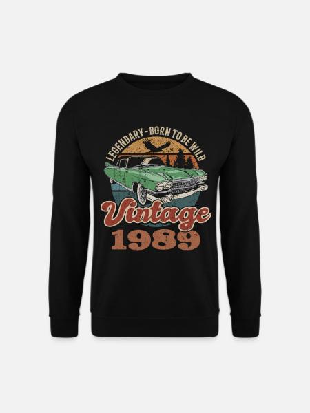 Vintage rétro 1989 anniversaire 1989 - Sweat-shirt Unisexe - noir