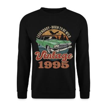 Vintage retro 1995 birthday 1995 - Unisex Sweatshirt - black - Front - Alina (178cm) & Michal (187cm)
