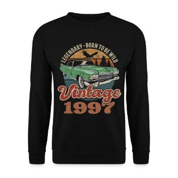 Vintage retro 1997 birthday 1997 - Unisex Sweatshirt - black - Front - Alina (178cm) & Michal (187cm)