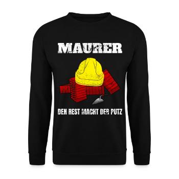 Maurer Den Rest Macht Der Putz - Unisex Pullover - Schwarz - Vorne - Alina (178cm) & Michal (187cm)