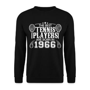 1966 joueur tennis | cadeau joueur de tennis 1966 - Sweat-shirt Unisexe - noir - Devant - Alina (178cm) & Michal (187cm)