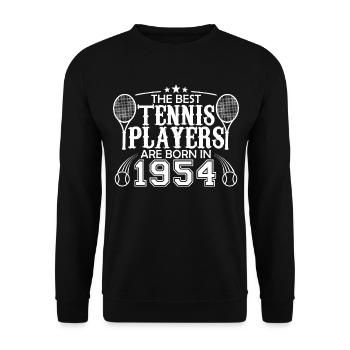 1954 joueur tennis | cadeau joueur de tennis 1954 - Sweat-shirt Unisexe - noir - Devant - Alina (178cm) & Michal (187cm)