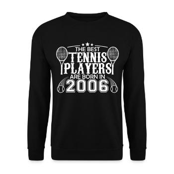 2006 Tennisspieler | Tennisspieler Geschenk 2006 - Unisex Pullover - Schwarz - Vorne - Alina (178cm) & Michal (187cm)