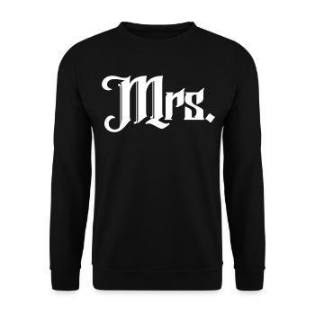 Mrs. Matching Couple Engagement Wedding Honeymoon - Unisex Sweatshirt - black - Front - Alina (178cm) & Michal (187cm)