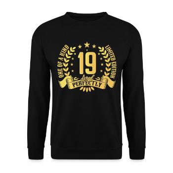 19 years birthday gift 19 years - Unisex Sweatshirt - black - Front - Alina (178cm) & Michal (187cm)