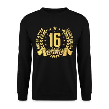 16 ans cadeau d’anniversaire 16 ans - Sweat-shirt Unisexe - noir - Devant - Alina (178cm) & Michal (187cm)
