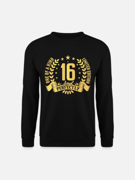 16 Jahre Geburtstagsgeschenk 16 Jahre - Unisex Pullover - Schwarz