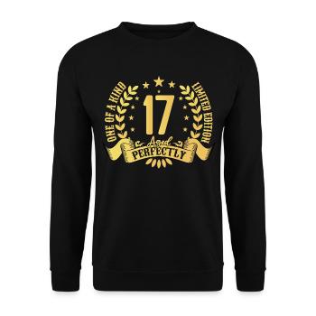 17 years birthday gift 17 years - Unisex Sweatshirt - black - Front - Alina (178cm) & Michal (187cm)