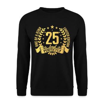 25 ans cadeau d’anniversaire 25 ans - Sweat-shirt Unisexe - noir - Devant - Alina (178cm) & Michal (187cm)