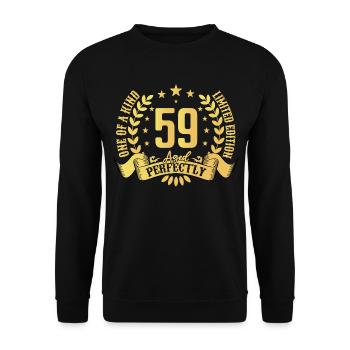59 years birthday gift 59 years - Unisex Sweatshirt - black - Front - Alina (178cm) & Michal (187cm)