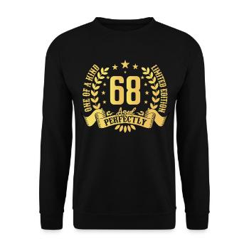 68 years birthday gift 68 years - Unisex Sweatshirt - black - Front - Alina (178cm) & Michal (187cm)