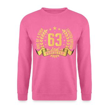 63 Jahre Geburtstagsgeschenk 63 Jahre - Unisex Pullover - Pink - Vorne