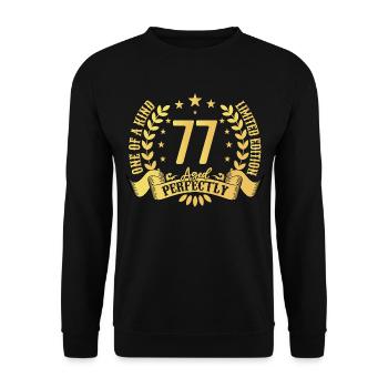77 ans cadeau d’anniversaire 77 ans - Sweat-shirt Unisexe - noir - Devant - Alina (178cm) & Michal (187cm)
