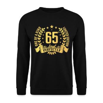 65 ans cadeau d’anniversaire 65 ans - Sweat-shirt Unisexe - noir - Devant - Alina (178cm) & Michal (187cm)