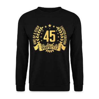 45 years birthday gift 45 years - Unisex Sweatshirt - black - Front - Alina (178cm) & Michal (187cm)