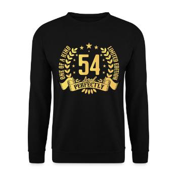 54 years birthday gift 54 years - Unisex Sweatshirt - black - Front - Alina (178cm) & Michal (187cm)