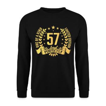 57 ans cadeau d’anniversaire 57 ans - Sweat-shirt Unisexe - noir - Devant - Alina (178cm) & Michal (187cm)