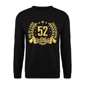 52 years birthday gift 52 years - Unisex Sweatshirt - black - Front - Alina (178cm) & Michal (187cm)