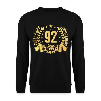 92 years birthday gift 92 years - Unisex Sweatshirt - black - Front - Alina (178cm) & Michal (187cm)