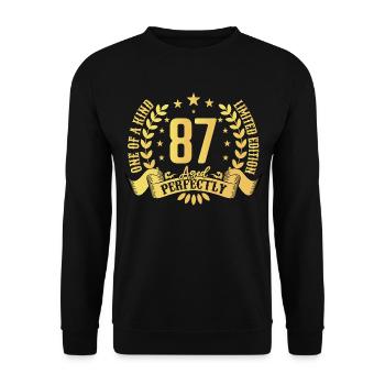87 years birthday gift 87 years - Unisex Sweatshirt - black - Front - Alina (178cm) & Michal (187cm)