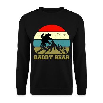 Daddy Bear climb the Mountain in Forest der Bär - Unisex Pullover - Schwarz - Vorne - Alina (178cm) & Michal (187cm)