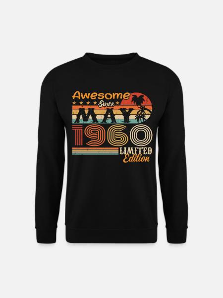 Mai 1960 - Jahrgang 1960 Jubiläum - Mai 1960 - Unisex Pullover - Schwarz