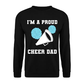 Stolzer Cheerleader-Vater Cheerleader - Unisex Pullover - Schwarz - Vorne - Alina (178cm) & Michal (187cm)