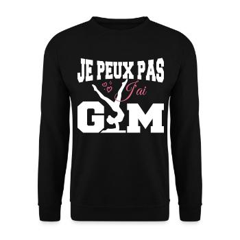 Gymnastik-Geschenk Ich kann nicht Fitnessstudio - Unisex Pullover - Schwarz - Vorne - Alina (178cm) & Michal (187cm)