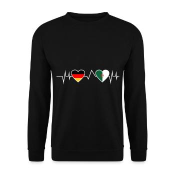 Algerier Deutscher Herzschlag Deutschland Algerien - Unisex Pullover - Schwarz - Vorne - Alina (178cm) & Michal (187cm)