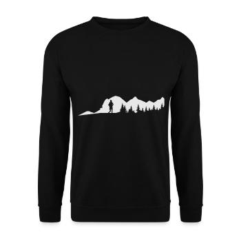 Gift idea for mountain hikes in the mountains - Unisex Sweatshirt - black - Front - Alina (178cm) & Michal (187cm)