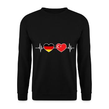 Heartbeat Germany Turkey - Unisex Sweatshirt - black - Front - Alina (178cm) & Michal (187cm)