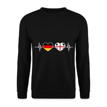 Sarden Herzschlag Sardegna Sardinien - Unisex Pullover - Schwarz - Vorne - Alina (178cm) & Michal (187cm)
