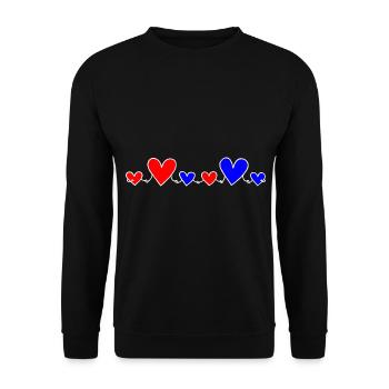 Familie 4 Kinder Eltern 2 Töchter 2 Söhne Herzen - Unisex Pullover - Schwarz - Vorne - Alina (178cm) & Michal (187cm)