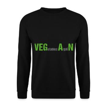 VEGetables AgaiN - Vegan - Unisex Pullover - Schwarz - Vorne - Alina (178cm) & Michal (187cm)