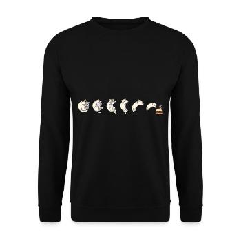 Cat, Hunger, Mouse, Burger, Fast Food, Kid - Unisex Sweatshirt - black - Front - Alina (178cm) & Michal (187cm)