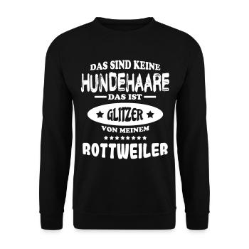 Rottweiler Hunde Spruch Lustig Geschenk - Unisex Pullover - Schwarz - Vorne - Alina (178cm) & Michal (187cm)