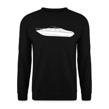 Boat Regatta . Motorboat motor yacht . Yacht Sailing - Unisex Sweatshirt - black - Front - Alina (178cm) & Michal (187cm)