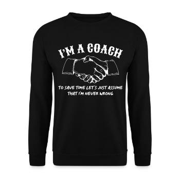 coach sportif cadeau coach entraineur coach - Sweat-shirt Unisexe - noir - Devant - Alina (178cm) & Michal (187cm)