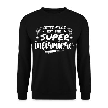 Dieses Mädchen ist eine großartige Krankenschwester - Unisex Pullover - Schwarz - Vorne - Alina (178cm) & Michal (187cm)