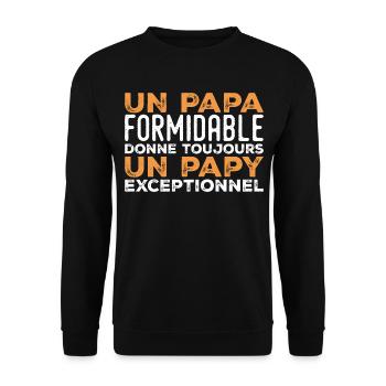 Terrific Dad Always Gives Grandpa Exceptional - Unisex Sweatshirt - black - Front - Alina (178cm) & Michal (187cm)