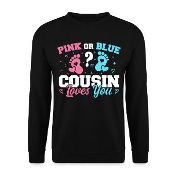 Pink Or Blue Cousin Loves You - Cousin - Sweat-shirt Unisexe - noir - Devant - Alina (178cm) & Michal (187cm)