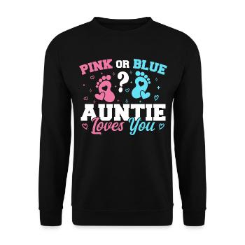 Rosa Oder Blau Tante Liebt Dich Geschlecht Enthüllen Tante - Unisex Pullover - Schwarz - Vorne - Alina (178cm) & Michal (187cm)