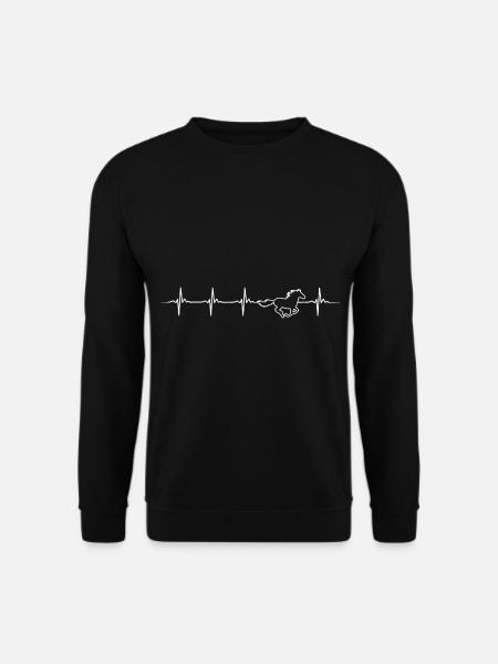 Herzschlag Pferd Reitsport - Unisex Pullover - Schwarz