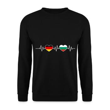 Heartbeat Germany Bulgaria - Unisex Sweatshirt - black - Front - Alina (178cm) & Michal (187cm)