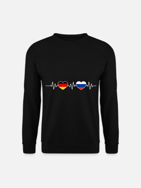 Herzschlag Deutschland Russland - Unisex Pullover - Schwarz