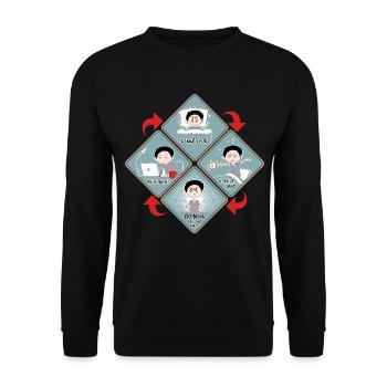 THE INTERNET - just a normal day - RAHMENLOS Gift - Unisex Pullover - Schwarz - Vorne - Alina (178cm) & Michal (187cm)
