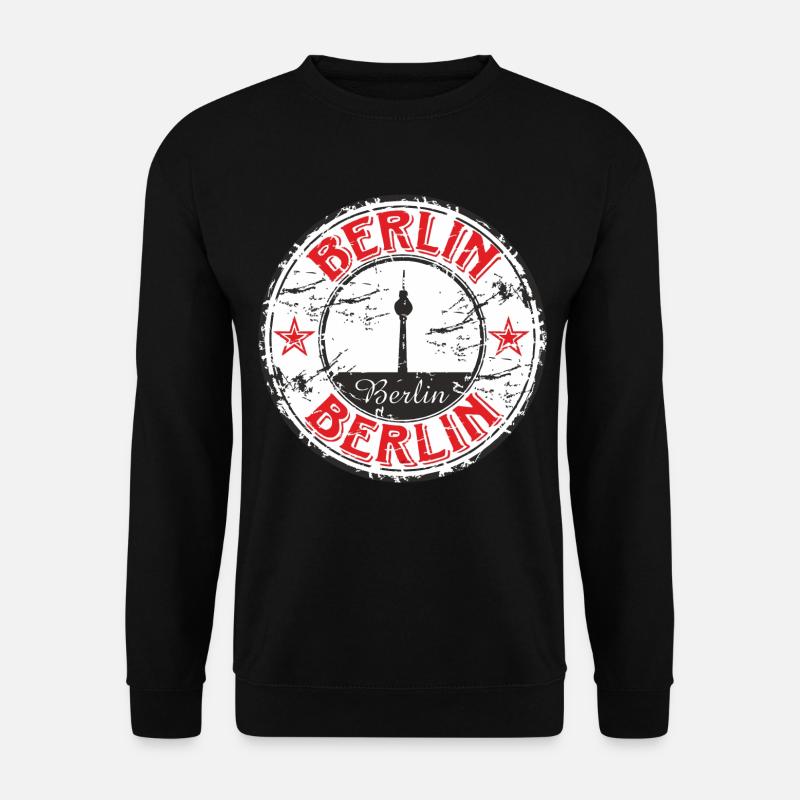 MIX - Deutschland Berlin - Motiv mit Turm in rot - Unisex Pullover - Schwarz