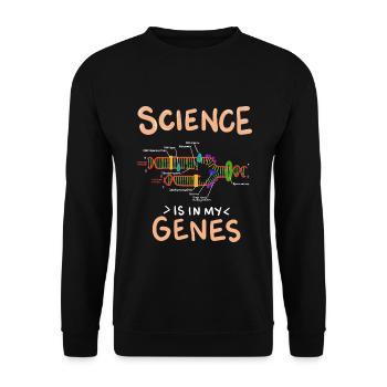 Funny genetics science in the genes - Unisex Sweatshirt - black - Front - Alina (178cm) & Michal (187cm)