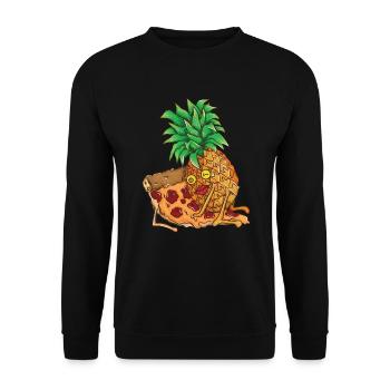 Ananas et pizza, pizza cadeau hawai manger des fruits - Sweat-shirt Unisexe - noir - Devant - Alina (178cm) & Michal (187cm)
