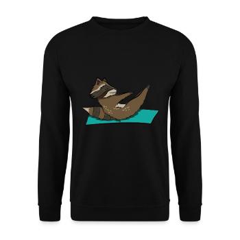 Fitness raton laveur. cadeau sport yoga animal doux - Sweat-shirt Unisexe - noir - Devant - Alina (178cm) & Michal (187cm)